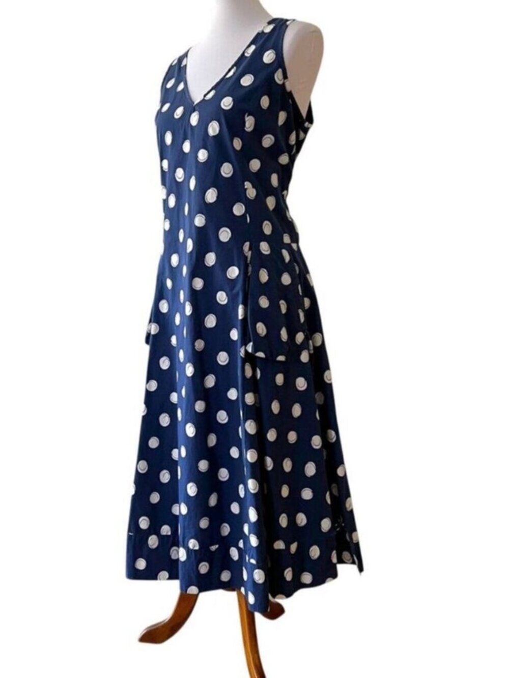 Snapdragon & Twig Medium Dress 100% Cotton Large Retro Polka Dot Art To Wear